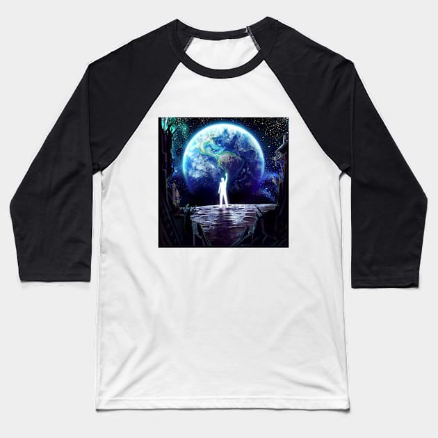 Missing Earth Square Baseball T-Shirt by KucingKecil